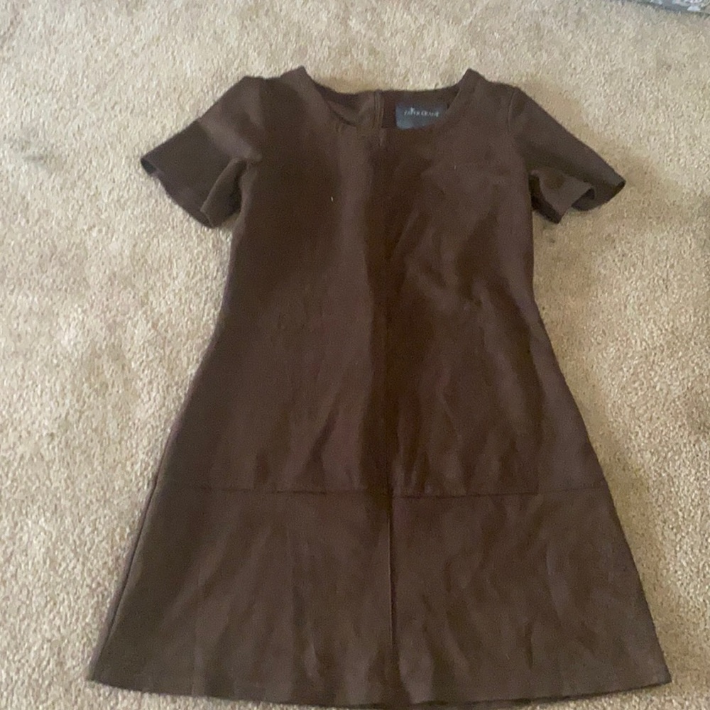 Paper crane brown suede dress